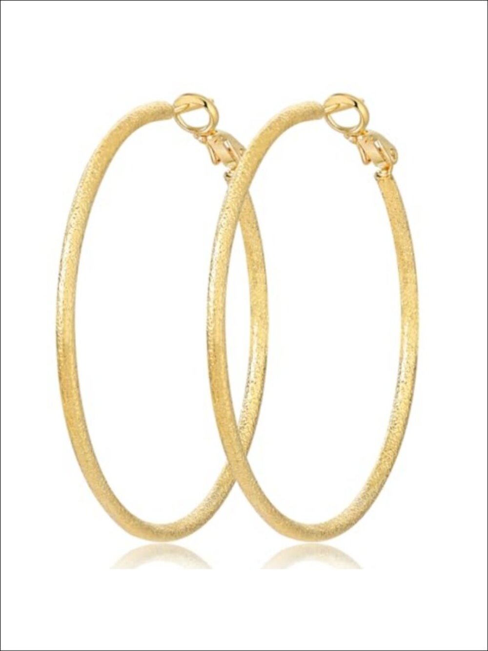 14K Gold-Plated Hoop Earrings for Women Oversized 50mm Clip-On